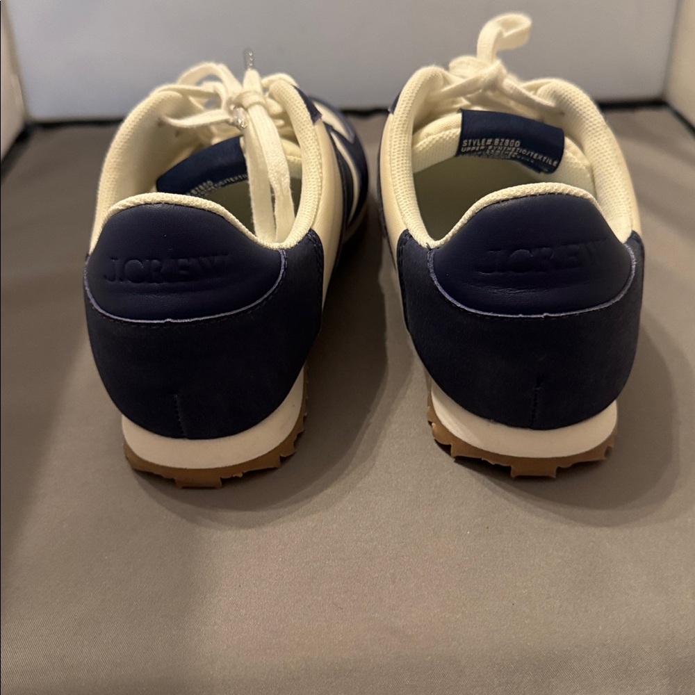 J. Crew women size 6 Navy and Cream Sneakers new without box - Picture 3 of 6